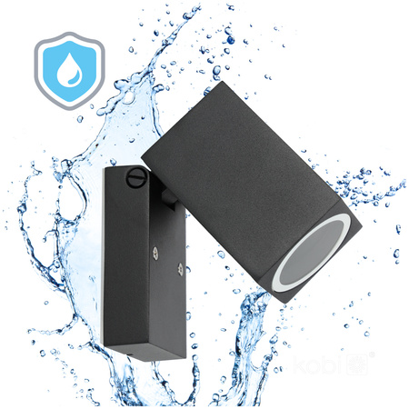 Lampa Ogrodowa Kinkiet Elewacyjny Zewnętrzny GU10 IP44 Czarna Quazar Kobi