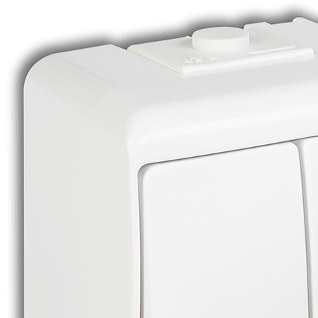 Łącznik Włącznik Świecznikowy Hermetyczny Dwubiegunowy Natynkowy Junior IP54 KARLIK Biały