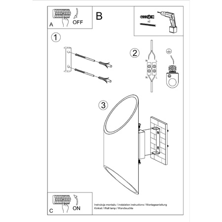Lampa Ścienna Kinkiet Góra Dół G9 Tubularna Biała Nowoczesna Penne Sollux