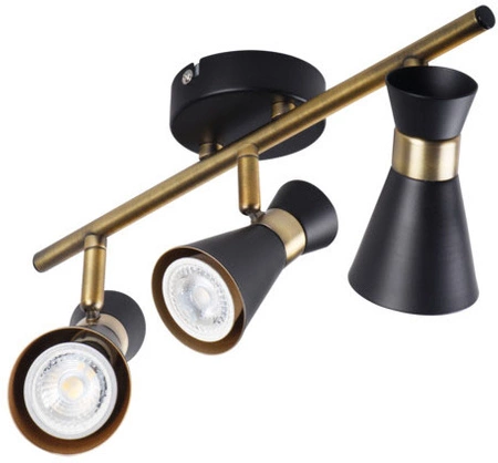 Oprawa Lampa Sufitowa MILENO 3x GU10 Czarny Złoty 53cm Kanlux