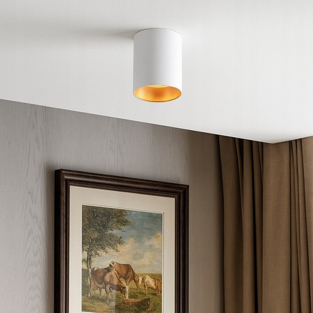 Oprawa Natynkowa Halogenowa Tuba Reflektor Spot GU10 Okrągła Biała Złota Gold Masterled