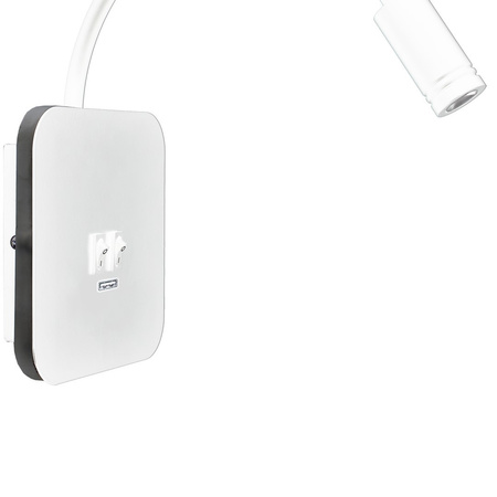 Lampka nocna ścienna BASE 8W + 2W Elastyczna Biała Milagro