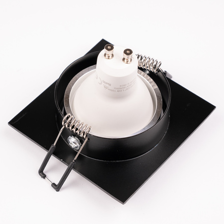 Oprawa Halogenowa Podtynkowa Lampa Sufitowa Kwadrat Ruchoma GU10 MR16 Czarna TRIAM LUMILED