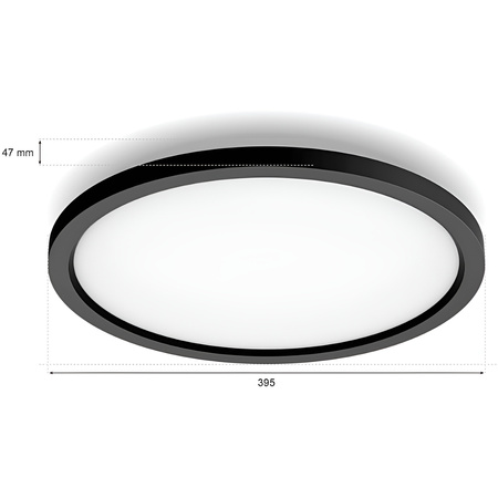 Panel LED Natynkowy Lampa Sufitowa Aurelle Czarna 21W CCT PHILIPS HUE Bluetooth + Przełącznik Dimmer Switch
