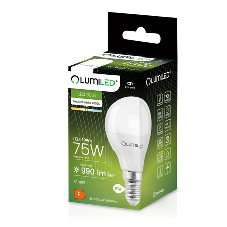 Zestaw 6x Żarówka LED Kulka P45 E14 10W = 75W 990lm 4000K Neutralna 180° LUMILED