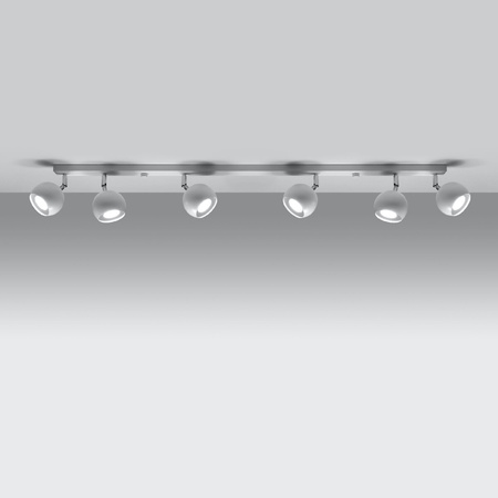 Lampa Sufitowa Oprawa Natynkowa Reflektor 6x GU10 Ruchoma Minimalistyczna Kulista Biała Nowoczesna Oculare Sollux
