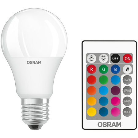 2x Żarówka LED A60 E27 9.4W = 60W 806lm 2700K RGBW 200° Ściemnialna Pilot Retrofit Filament Osram