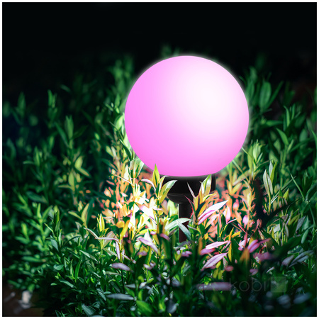 Lampa Ogrodowa Solarna Zewnętrzna LED 0.12W RGB Czarna IP44 Sphere Kobi