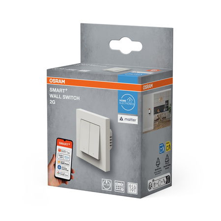 Przełącznik Włącznik Ścienny Inteligentny Czarny Osram SMART+ WiFi Matter