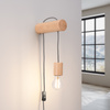 Lampa Ścienna Zwis 1x E27 Naturalne Drewno Biała Nimbi Peach Puff SL.1644 Sollux