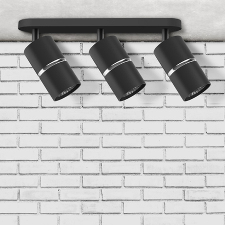 Oprawa Ścienno-Sufitowa Reflektor Punktowy 3x GU10 CzarnaSrebrna BAMBOO Sanico Goldlux