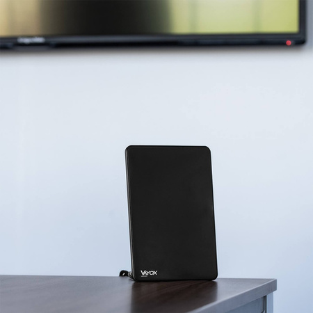 Antena Pokojowa ze Wzmacniaczem do Telewizji Naziemnej DVB-T/T2 Aktywna 4K Mocna VAYOX