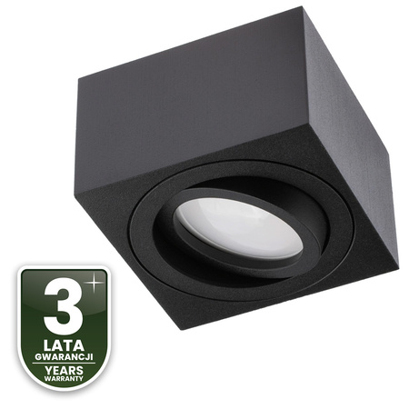 Oprawa Natynkowa HALOGENOWA Tuba Spot Ruchoma Kwadratowa Czarna 50mm + Wkład LED 7W 3000K AMAT-S LUMILED