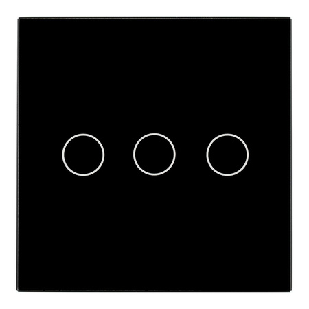 Włącznik szklany DOTYKOWY LED czarny potrójny