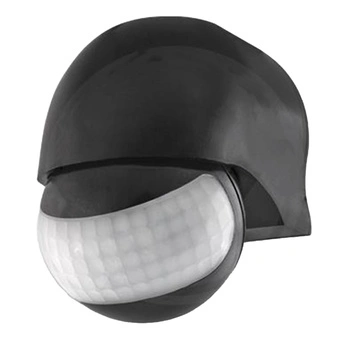 Czujnik Ruchu Zewnętrzny Regulowany PIR IP44 Czarny