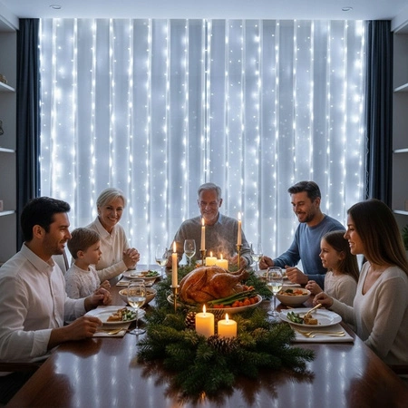 Kurtyna LED USB 5V 300xLED na pilota 6500K LVT