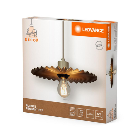 Lampa Sufitowa Wisząca Dekoracyjna E27 Zwis Beżowy Decor Ledvance