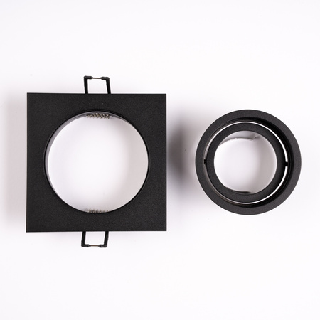 Oprawa HALOGENOWA Podtynkowa Ruchoma GU10 MR16 Kwadrat Czarna CASSIO LUMILED