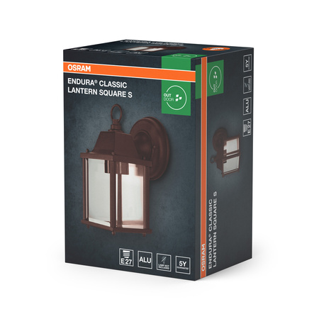 Kinkiet Ogrodowy Lampa Elewacyjna Zewnętrzna Latarnia E27 Brązowy IP43 Endura Osram