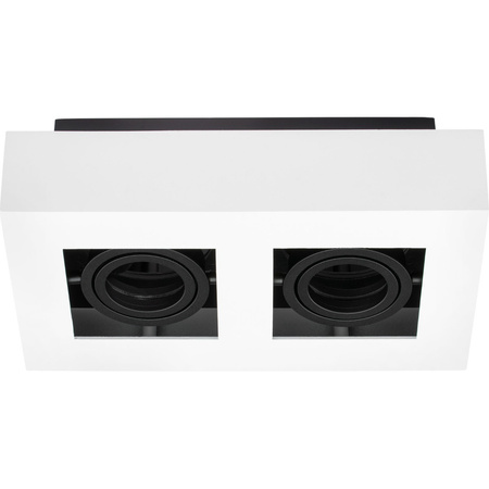 Oprawa Natynkowa HALOGENOWA Ruchoma 2x GU10 Prostokątna Biała 85mm NEMO