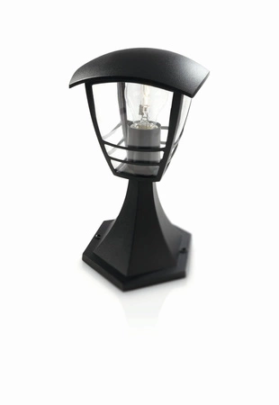 Lampa Ogrodowa Zewnętrzna SŁUPEK 30cm LATARNIA E27 IP44 Czarna Creek Philips