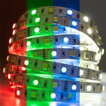 Taśma LED Pasek 12V 72W 300LED 5050 RGB + Zimna 10mm 5m