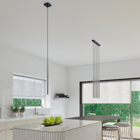 Lampa Sufitowa Wisząca Zwis G9 Tuba Żyrandol Tubularna Chrom Nowoczesna Pastelo Sollux