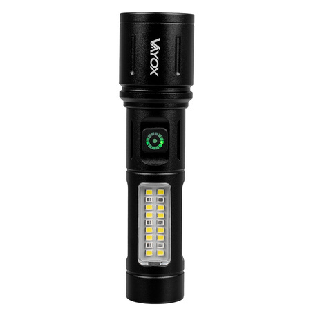 Latarka Akumulatorowa LED Taktyczna 5W 260lm Lampka Ręczna Mocna + SMD VA0184 VAYOX