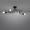 Lampa Sufitowa Oprawa Natynkowa Wisząca Zwis 4x E27 Żyrandol Nieregularna Czarna Industrialna Levar Sollux