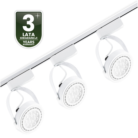 Zestaw Szyna Oświetleniowa Szynoprzewód 1,5m + 3x Reflektor Szynowy GU10 AR111 VICTUS BIAŁY