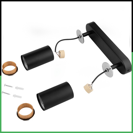 Lampa Sufitowa Reflektor LED 2x GU10 Tuba Spot ELIGIS Czarny LUMILED