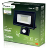 Naświetlacz LED ZONER 50W 5000LM 4000K IP44 Czarny Czujnik Ruchu LUMILED