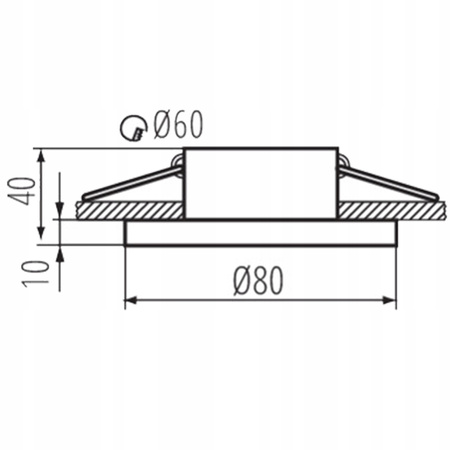 Oprawa Sufitowa Podtynkowa Wpuszczana Gx5,3/GU10 Pierścien Czarny FLINI IP44 DSO-W KANLUX