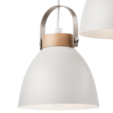 Lampa Wisząca Sufitowa DANIELLE 3xE27 Biała Brązowa LM-3.80 Lamkur