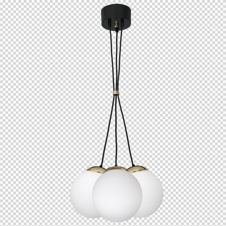 Lampa wisząca SPARTA 3xE14 Biała Kula Złote Elementy Milagro MLP6499 Metal + Szkło