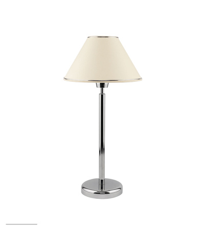 Lampa Stołowa BEGAMO E27 Biurkowa Nocna 52cm Abażur Klasyczna Kremowa Chrom Jupiter