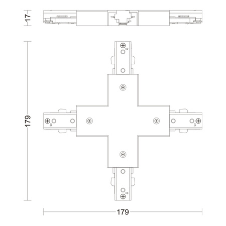 Łącznik Krzyżowy typ X Złącze do Szyn Oświetleniowych Szynoprzewodów LED Jednofazowych Biały EasyLink Philips