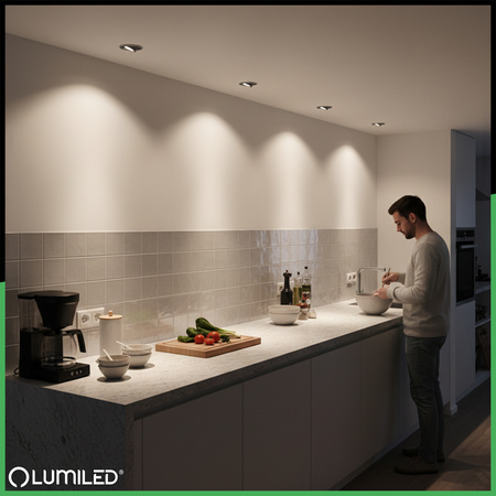 Oprawa Halogenowa Podtynkowa Okrągła Ruchoma TRIX 3w1 GU10 6W 4000K Czarny LUMILED