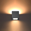 Lampa Ścienna Kinkiet E27 Kostka Kwadratowa Szara Nowoczesna Leo Sollux