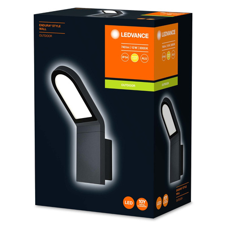 Lampa Ogrodowa Zewnętrzna Kinkiet Elewacyjny LED 12W 740lm 3000K IP44 Szary Endura Ledvance