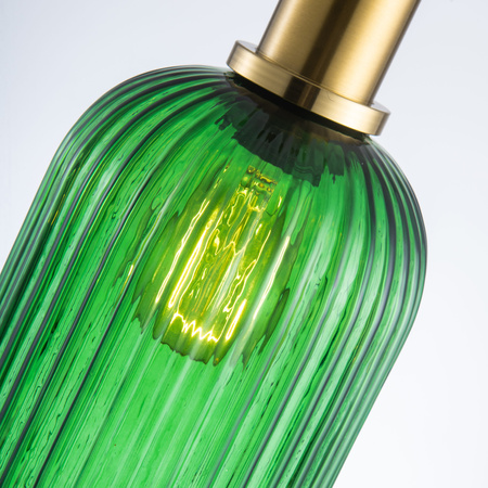 Lampa Sufitowa Wisząca Zwis Dekoracyjna E27 Zielony Złota Suffolk Sanico Goldlux