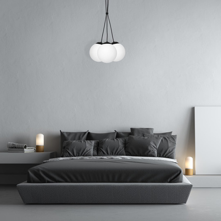 Lampa wisząca LIMA 3xE14 Klasyczna Kula Czarna MLP6523 Milagro Metal + Szkło