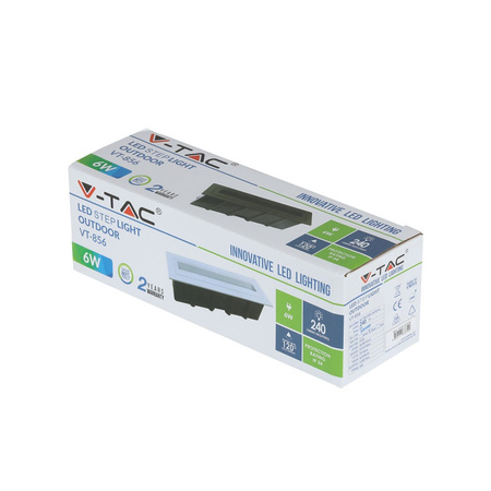 Oprawa Schodowa LED 6W 4000K Prostokątna Czarna Steplight VT-856 V-TAC