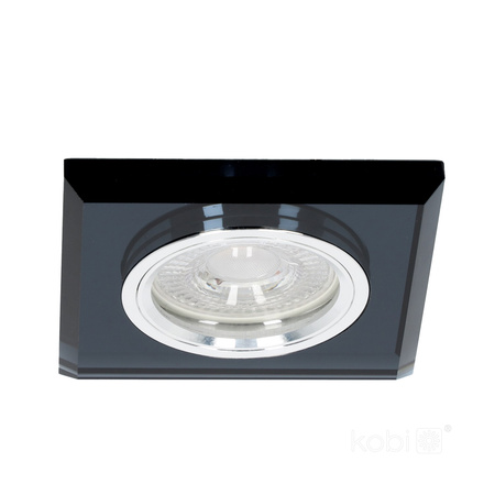 Oprawa Podtynkowa GU10 Halogenowa Wpuszczana Spot Oczko Czarna Kwadratowa Kobi
