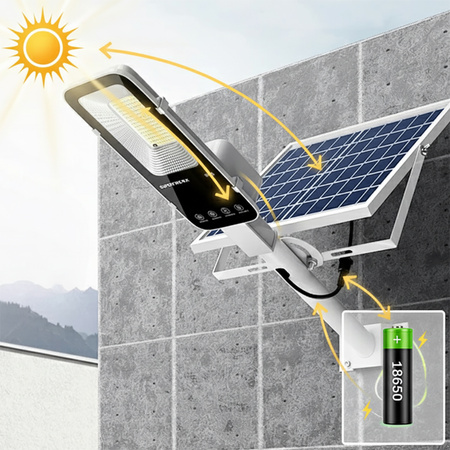 Lampa Solarna Uliczna LED 1000W 100000lm 6500K Zimna Czujnik Zmierzchu MOCNA Latarnia Ogrodowa z Regulowanym Panelem + Uchwyt i Pilot