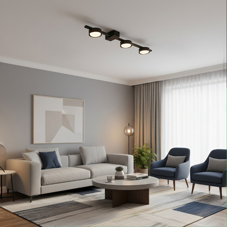 Lampa Sufitowa OVILO Oprawa Halogenowa LED 3x GX53 Spot Kinkiet Reflektor Ścienna LUMILED