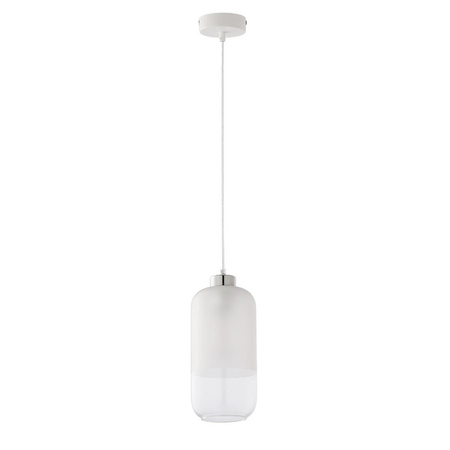 Lampa Sufitowa Wisząca MARCO SILVER Zwis Szklana Biało-Srebrna Minimalistyczna E27 3356 TK Lighting