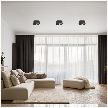 Oprawa Sufitowa Reflektor Regulowany LED 18W 1050lm 3000K Ciepła Ściemnialna CRI90 Czarna Lahti Kobi