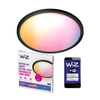 Plafon LED Lampa Sufitowa Natynkowa 32W 3750lm 2700-6500K RGB + TW 54.5cm Czarna Okrągła Inteligentna SMART WiFi Bluetooth Aplikacja Superslim WiZ