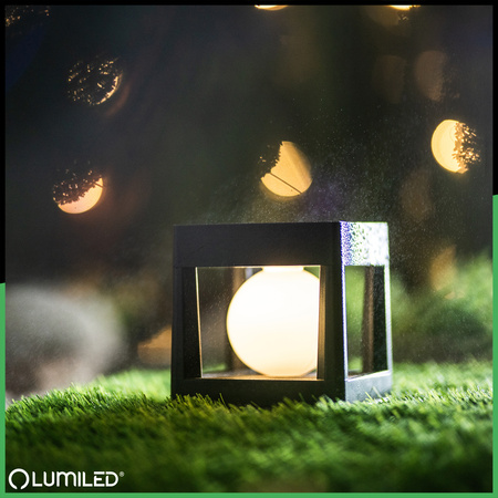 Lampa Solarna Ogrodowa LED Wbijana Zewnętrzna na Słupek Ogrodzeniowy Ogrodzenie Balustradę Taras 3000K KWADRUS LUMILED